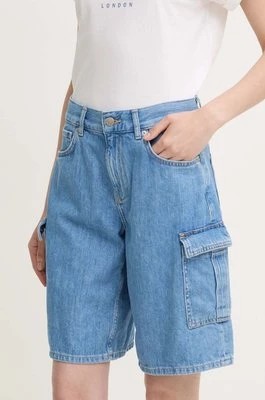 Zdjęcie produktu Pepe Jeans szorty jeansowe RELAXED SHORT HW WORKER damskie kolor brązowy gładkie high waist PL801136