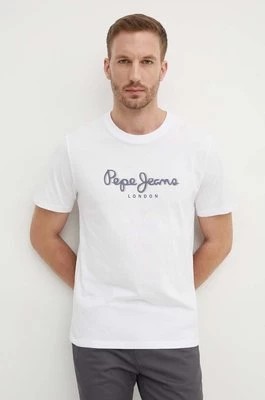 Zdjęcie produktu Pepe Jeans t-shirt bawełniany ABEL męski kolor biały z nadrukiem PM509428