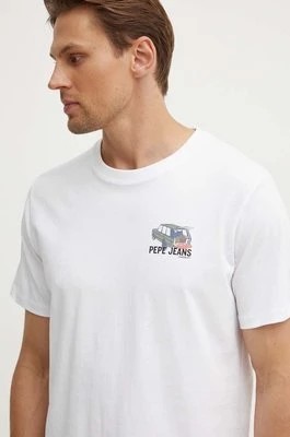 Zdjęcie produktu Pepe Jeans t-shirt bawełniany ARSHINE męski kolor biały z nadrukiem PM509651