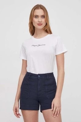 Zdjęcie produktu Pepe Jeans t-shirt bawełniany LORETTE damski kolor biały PL505827