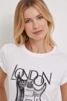 Zdjęcie produktu Pepe Jeans t-shirt bawełniany HAPPY damski kolor biały PL505750