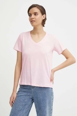 Zdjęcie produktu Pepe Jeans t-shirt bawełniany LORETTE V NECK damski kolor różowy PL505826