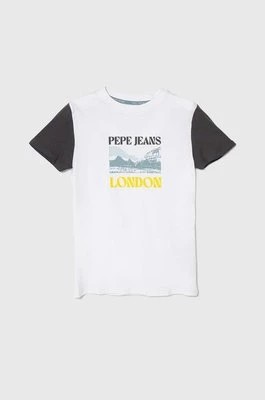 Zdjęcie produktu Pepe Jeans t-shirt bawełniany dziecięcy RICK kolor biały z nadrukiem
