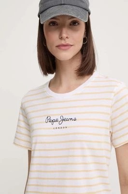 Zdjęcie produktu Pepe Jeans t-shirt bawełniany ELBA damski kolor żółty PL505876