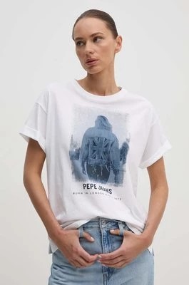 Zdjęcie produktu Pepe Jeans t-shirt bawełniany ELIZA damski kolor beżowy PL505890