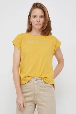 Zdjęcie produktu Pepe Jeans t-shirt bawełniany kolor żółty