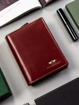 Zdjęcie produktu Peterson Skórzany portfel damski średnich rozmiarów bordowy