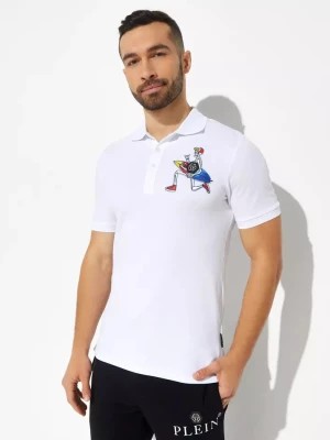 Zdjęcie produktu Philipp Plein Biały t-shirt polo z kolorową grafiką