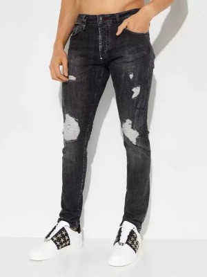 Zdjęcie produktu Philipp Plein Czarne jeansy z naszywką Love