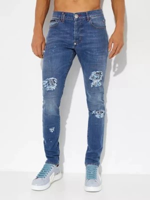 Zdjęcie produktu Philipp Plein Niebieskie jeansy Paisley Super Straight