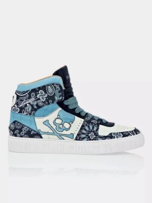 Zdjęcie produktu Philipp Plein Niebieskie sneakersy Hi-Top we wzór paisley rozmiar