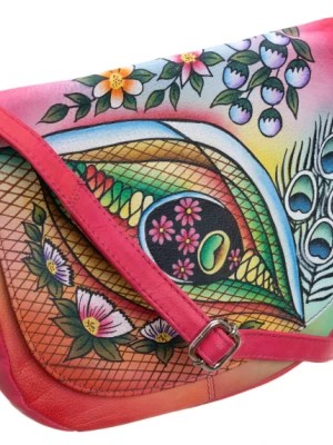 Zdjęcie produktu Piękna torebka folk ręcznie malowana skóra handmade Merg