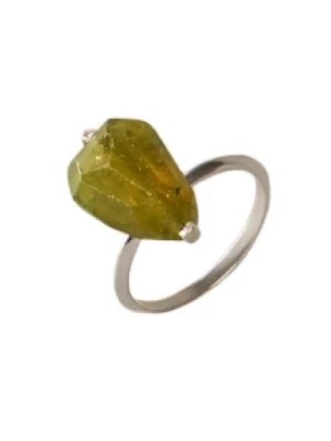 Zdjęcie produktu Pierścień z 925 Srebra z Zielonym Kamieniem Grosularia Malababa