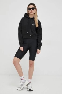 Zdjęcie produktu Pinko bluza bawełniana damska kolor czarny z kapturem z nadrukiem