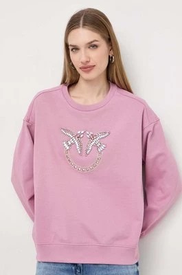 Zdjęcie produktu Pinko bluza bawełniana damska kolor różowy z aplikacją 100534.A1R8