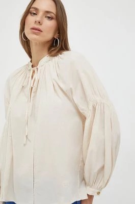 Zdjęcie produktu Pinko bluzka bawełniana damska kolor beżowy gładka 103082.A1OL