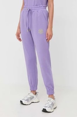 Zdjęcie produktu Pinko spodnie dresowe bawełniane kolor fioletowy z aplikacją 100371.A162