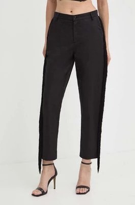 Zdjęcie produktu Pinko spodnie z domieszką lnu kolor czarny fason chinos high waist 103619 A1XF