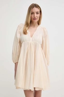 Zdjęcie produktu Pinko sukienka z domieszką jedwabiu kolor beżowy mini rozkloszowana 103587 A1X2