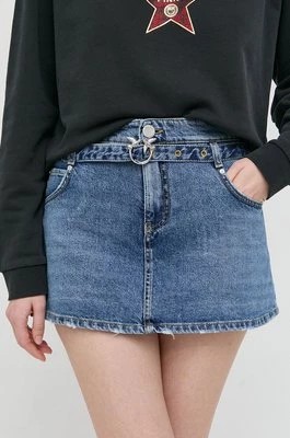 Zdjęcie produktu Pinko szorty jeansowe damskie kolor niebieski gładkie high waist