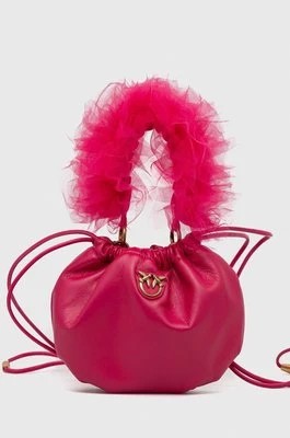 Zdjęcie produktu Pinko torebka skórzana kolor fioletowy