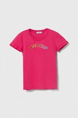 Zdjęcie produktu Pinko Up t-shirt bawełniany dziecięcy kolor różowy