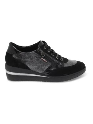 Zdjęcie produktu Płaskie buty damskie zamszowe, czarne/szare Mephisto