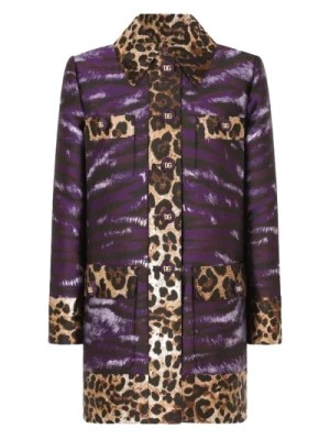 Zdjęcie produktu Płaszcz z dżakardu z nadrukami leoparda i tygrysa Dolce & Gabbana