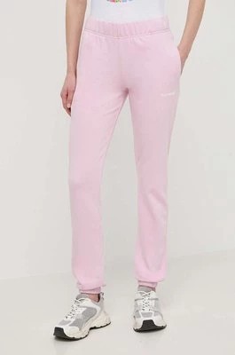 Zdjęcie produktu PLEIN SPORT spodnie dresowe bawełniane kolor różowy gładkie