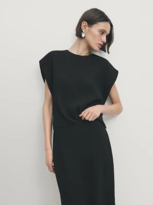 Zdjęcie produktu Plisowana Spódnica Średniej Długości - Czarny - - Massimo Dutti - Kobieta