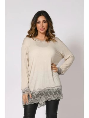 Zdjęcie produktu Plus Size Company Koszulka "Floreal" w kolorze beżowym rozmiar: 42/44