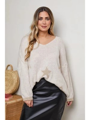 Zdjęcie produktu Plus Size Company Sweter "Corry" w kolorze kremowym rozmiar: 48