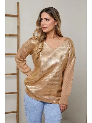 Zdjęcie produktu Plus Size Company Sweter "Danno" w kolorze karmelowo-złotym rozmiar: 48