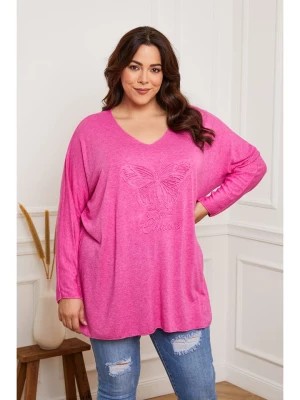 Zdjęcie produktu Plus Size Company Sweter "Peachys" w kolorze fuksjowym rozmiar: 46