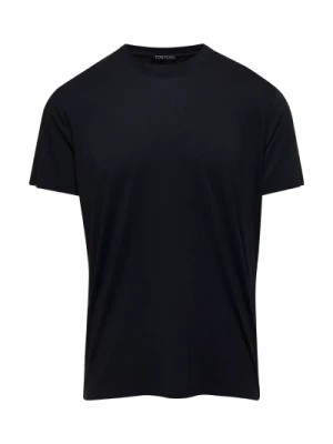 Zdjęcie produktu Podnieś swój codzienny strój z czarnym bawełnianym t-shirtem z dekoltem typu crewneck Tom Ford