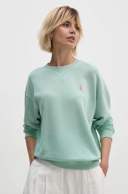 Zdjęcie produktu Polo Ralph Lauren bluza bawełniana damska kolor zielony gładka 211935582
