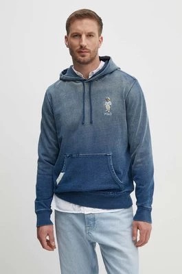 Zdjęcie produktu Polo Ralph Lauren bluza bawełniana męska kolor niebieski z kapturem wzorzysta 710941871