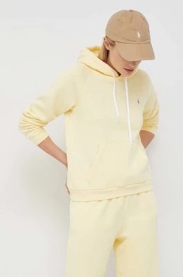 Zdjęcie produktu Polo Ralph Lauren bluza damska kolor żółty z kapturem gładka