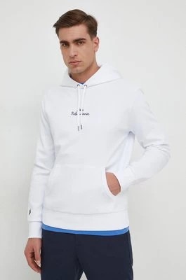 Zdjęcie produktu Polo Ralph Lauren bluza męska kolor biały z kapturem z aplikacjąCHEAPER