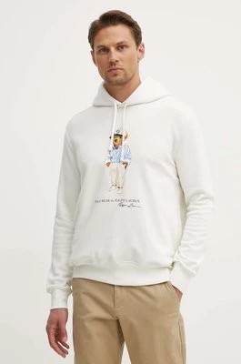 Zdjęcie produktu Polo Ralph Lauren bluza męska kolor biały z kapturem z nadrukiem