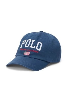 Zdjęcie produktu Polo Ralph Lauren czapka z daszkiem bawełniana dziecięca kolor granatowy z aplikacją 323940810001