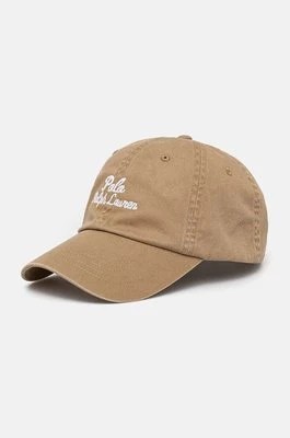 Zdjęcie produktu Polo Ralph Lauren czapka z daszkiem bawełniana kolor beżowy z aplikacją 211954882