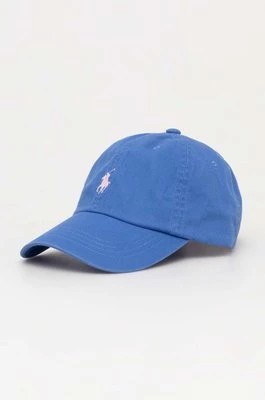 Zdjęcie produktu Polo Ralph Lauren czapka z daszkiem bawełniana kolor niebieski gładka 211912843