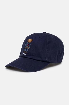 Zdjęcie produktu Polo Ralph Lauren czapka z daszkiem bawełniana kolor granatowy z aplikacją 211954889