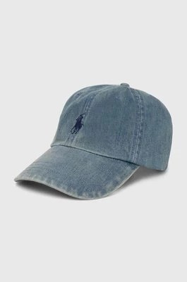 Zdjęcie produktu Polo Ralph Lauren czapka z daszkiem bawełniana kolor niebieski gładka 211949922