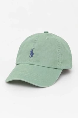 Zdjęcie produktu Polo Ralph Lauren czapka z daszkiem bawełniana kolor zielony z aplikacją 710667709