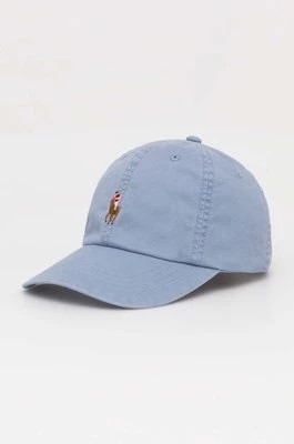 Zdjęcie produktu Polo Ralph Lauren czapka z daszkiem kolor niebieski gładka