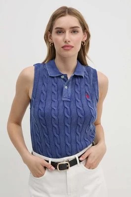 Zdjęcie produktu Polo Ralph Lauren kamizelka bawełniana kolor niebieski lekki 211943140