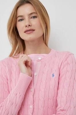 Zdjęcie produktu Polo Ralph Lauren kardigan bawełniany kolor różowy