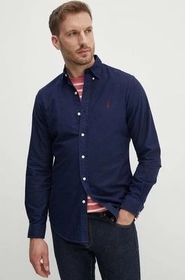 Zdjęcie produktu Polo Ralph Lauren koszula bawełniana męska kolor granatowy slim z kołnierzykiem button-down 710767828